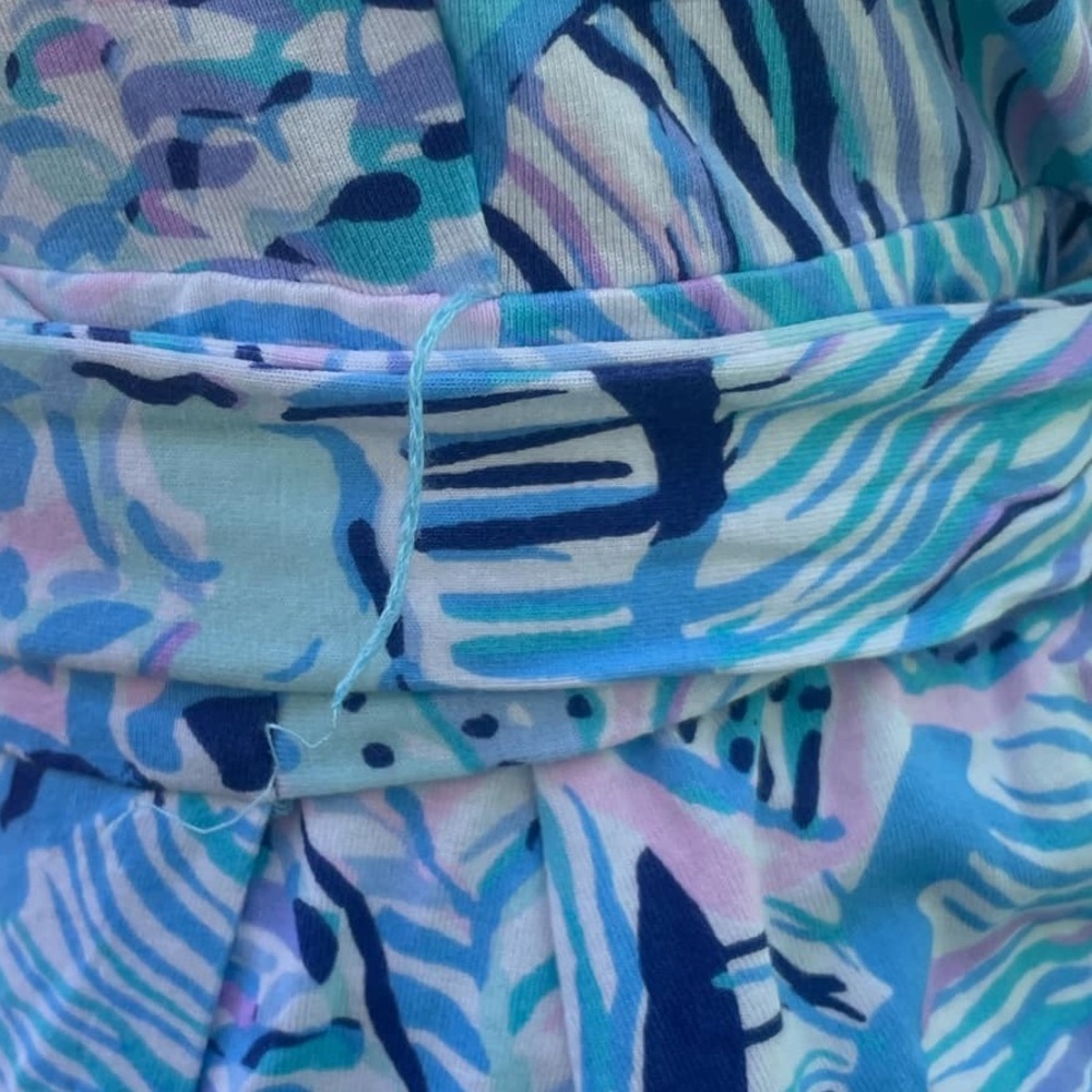 Lilly Pulitzer Rilla Wrap Romper In Bermuda Blue Fishful - Picture 5 of 9